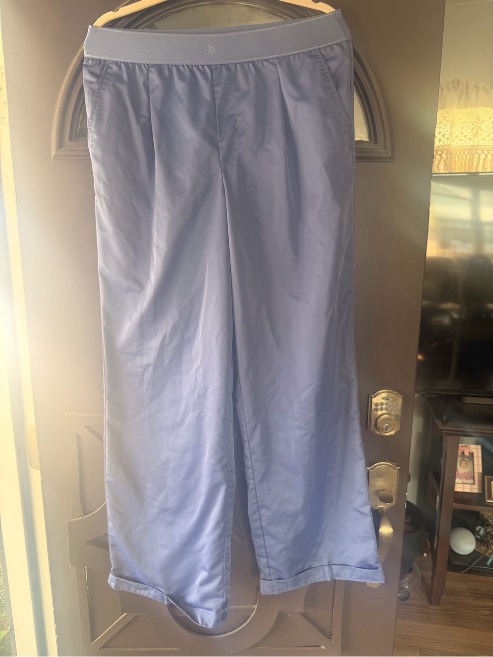 Victoria's Secret Periwinkle Wide-Leg Track Pants